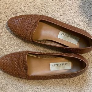 Woven leather flats